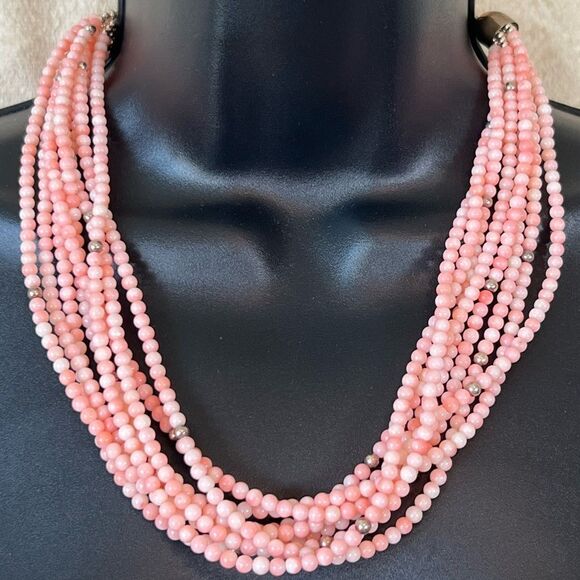 Jay King Angel Skin Coral Multi-strand Necklace and Earrings Set DTR 925 - Picture 12 of 12